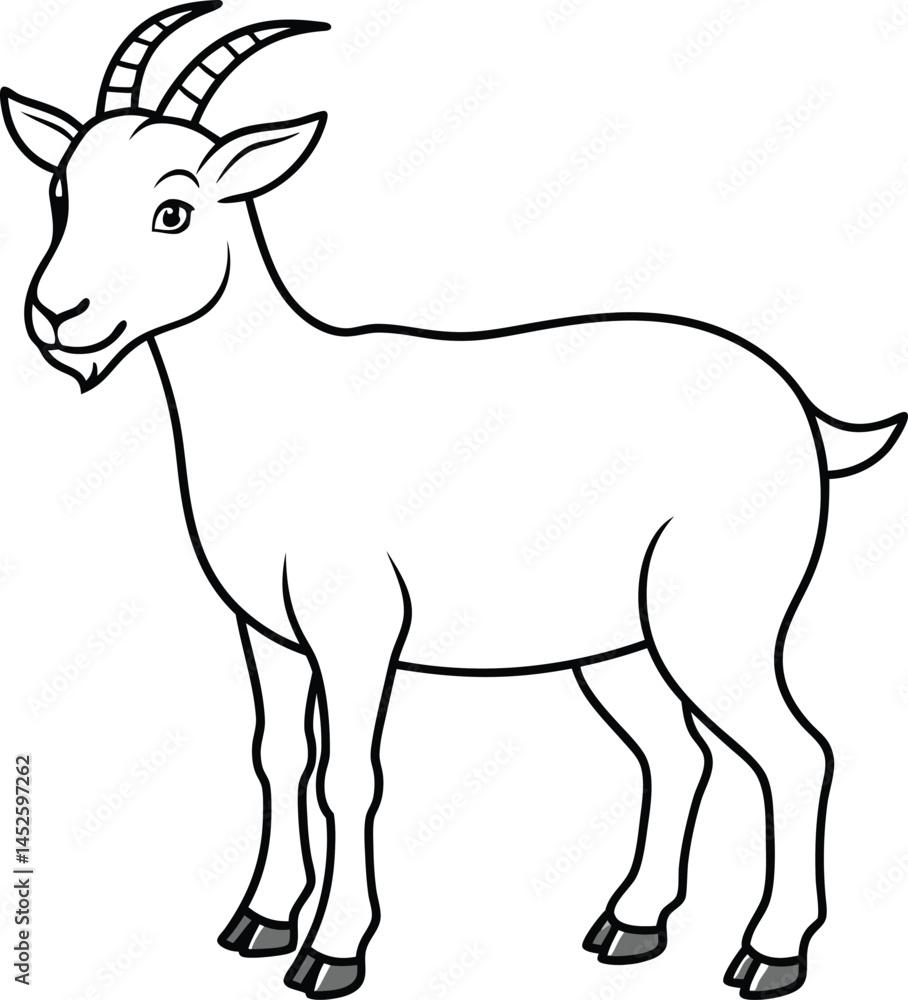 Fototapeta premium Goat vector silhouette illustration 2
