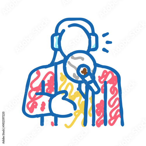 voiceover artist icon doodle illustration