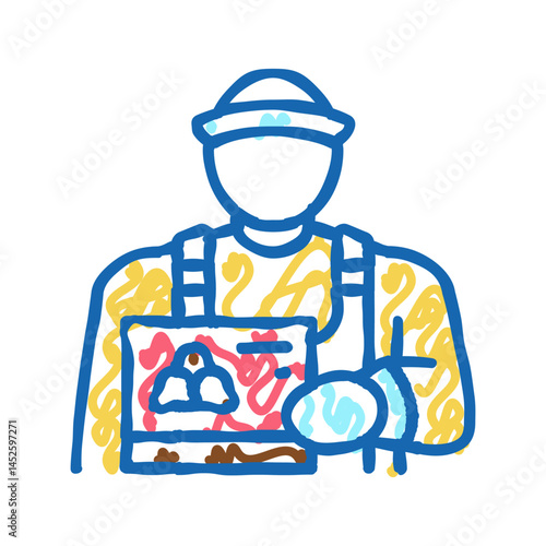 candy seller icon doodle illustration