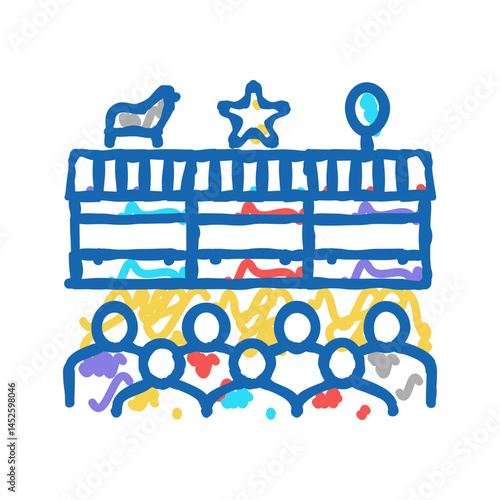 fairground amusement park icon doodle illustration