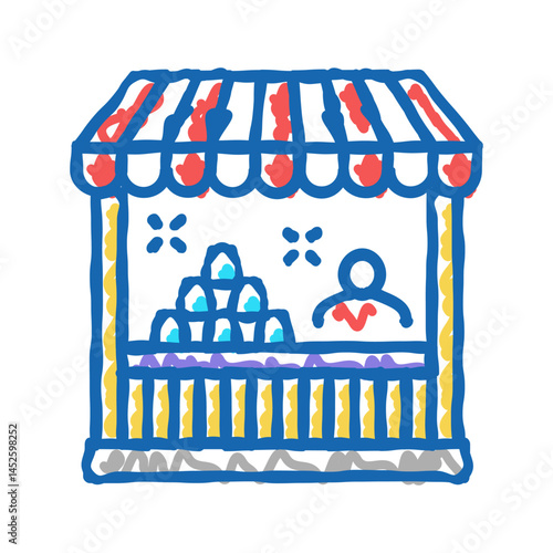 tent amusement park icon doodle illustration