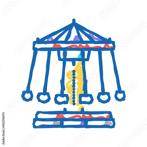 swing carousel icon doodle illustration