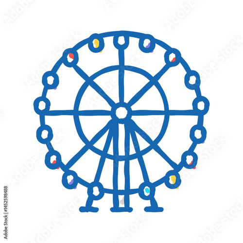 wheel ferris icon doodle illustration
