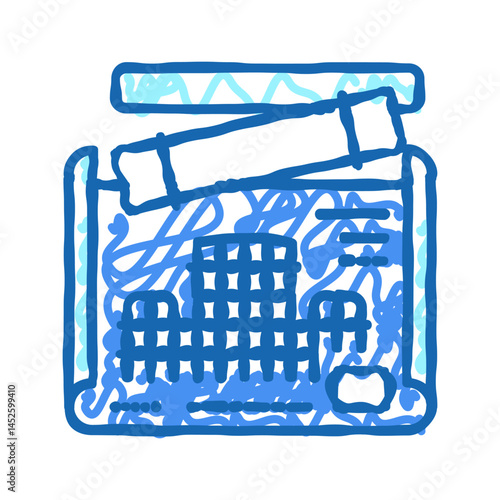 engineer project blueprint icon doodle illustration
