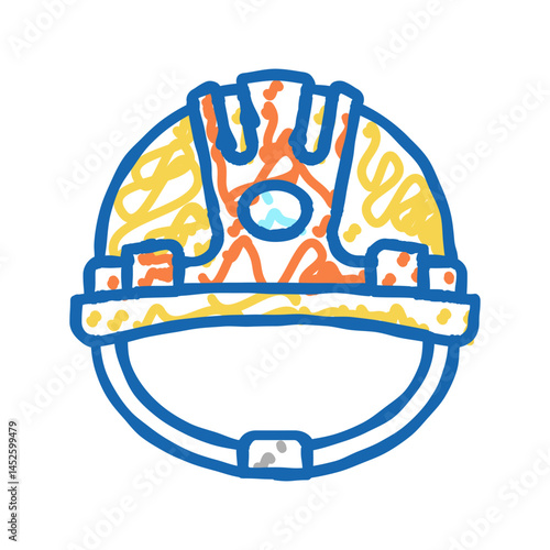 helmet builder icon doodle illustration