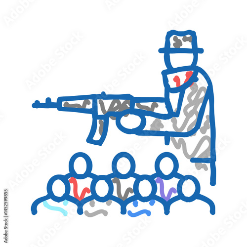 organized crime icon doodle illustration