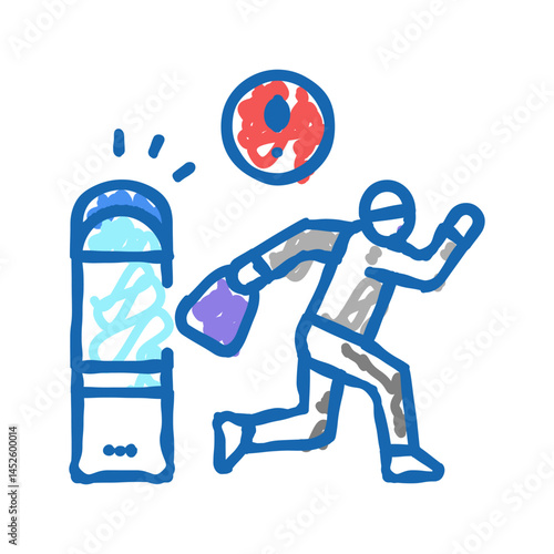 shoplifting crime icon doodle illustration