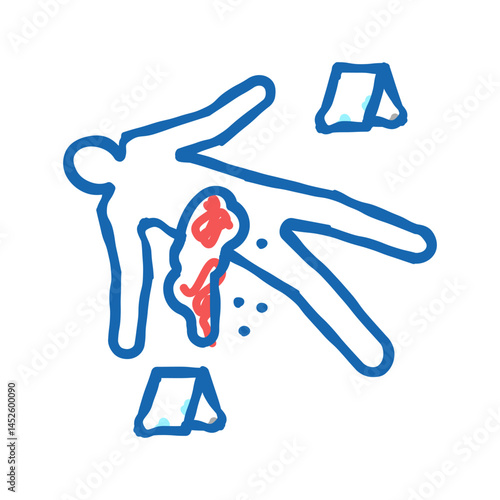homicide crime icon doodle illustration