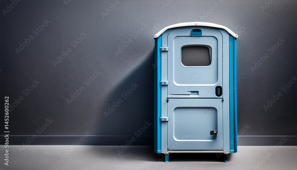 Fototapeta premium portable toilet on grey background grey background public restrooms