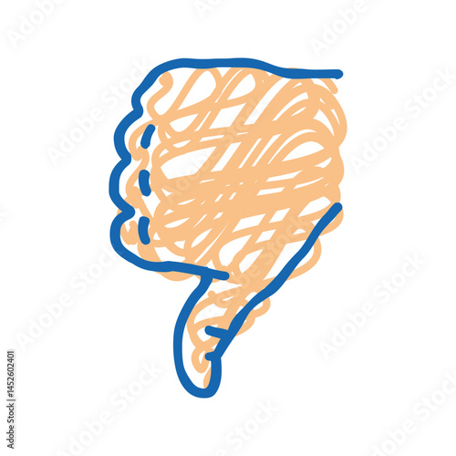 thumb down icon doodle illustration