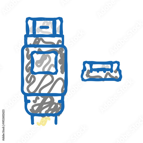 usb mini b icon doodle illustration