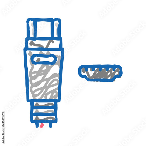 usb mini a icon doodle illustration