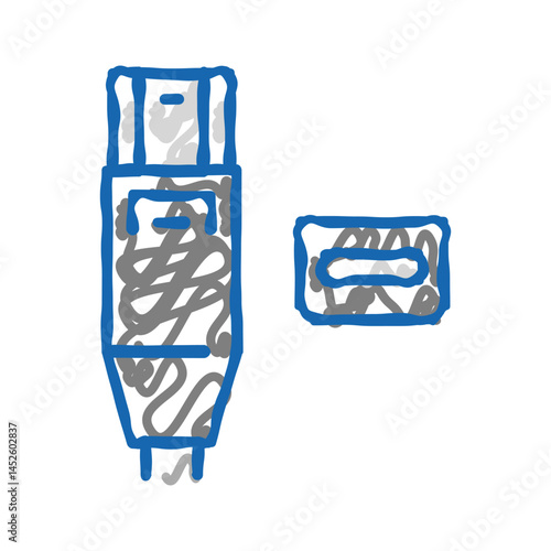 thunderbolt port icon doodle illustration