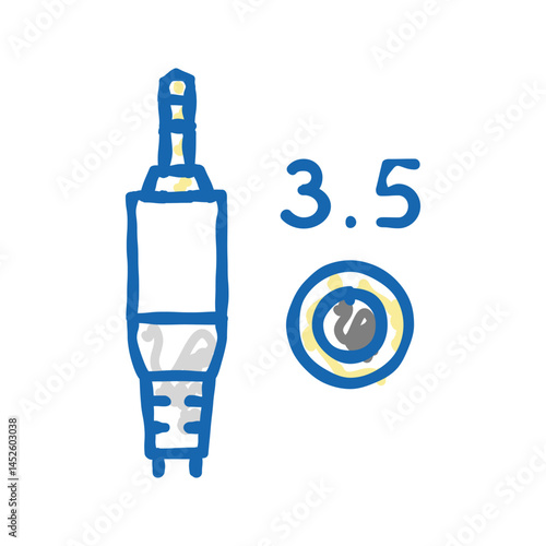 mini jack 3.5 icon doodle illustration