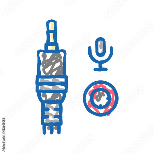 microphone port icon doodle illustration
