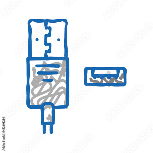 usb type a icon doodle illustration