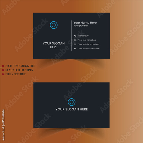 corporate business card, black