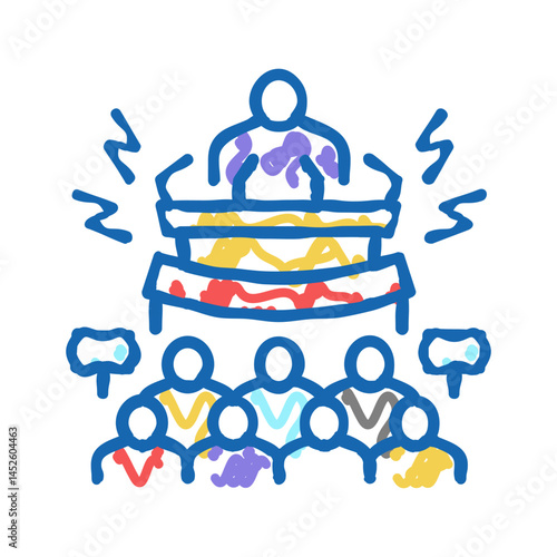 political boycott icon doodle illustration