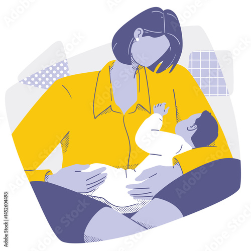 Woman Breastfeeding Child on Lap for Mothers Day