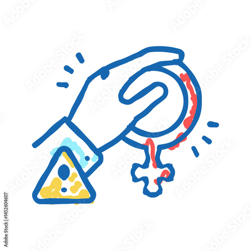 harassment female icon doodle illustration