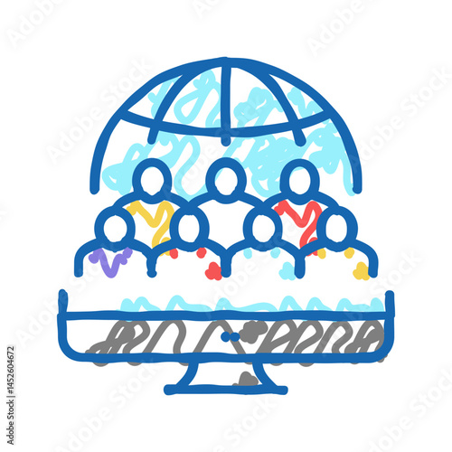society reaction icon doodle illustration
