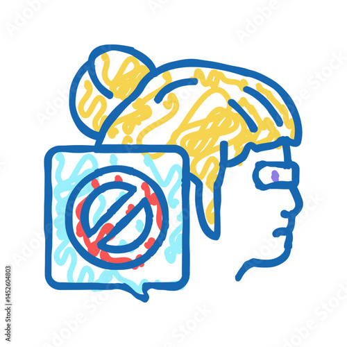 canceled kid girl icon doodle illustration