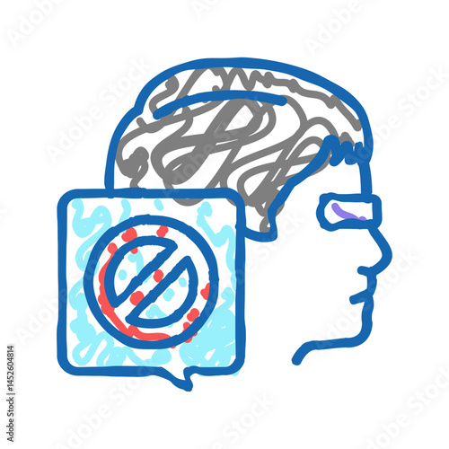 canceled kid boy icon doodle illustration