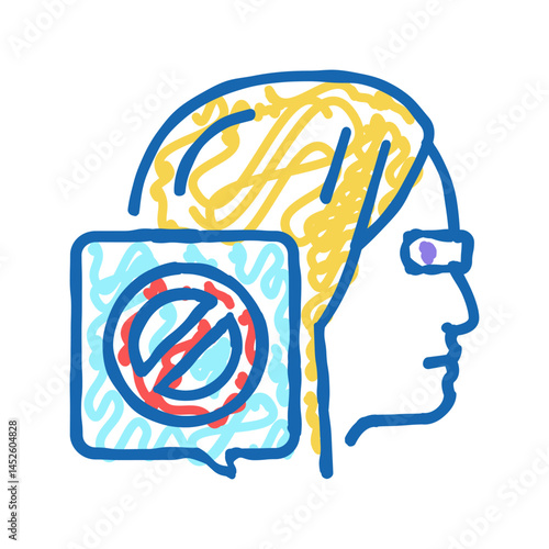 canceled female person icon doodle illustration