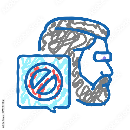 canceled male person icon doodle illustration