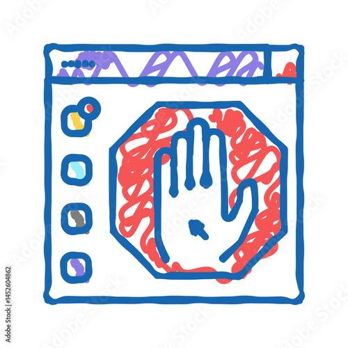 deplatforming system icon doodle illustration