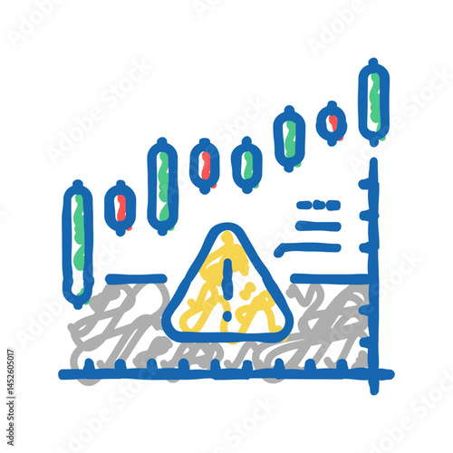 stagflation online market icon doodle illustration