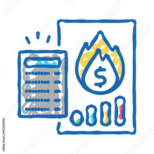 calculator inflation icon doodle illustration