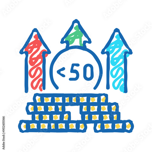 hyperinflation finance icon doodle illustration