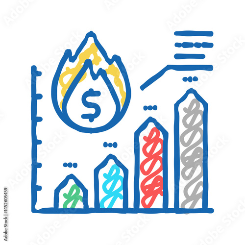 rate inflation icon doodle illustration
