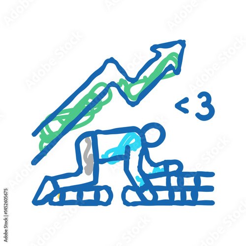 creeping inflation icon doodle illustration