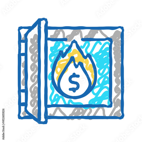 asset inflation icon doodle illustration