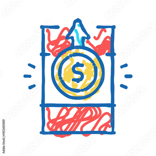 gas asset inflation icon doodle illustration