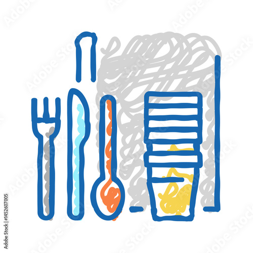 polystyrene thermoplastic icon doodle illustration