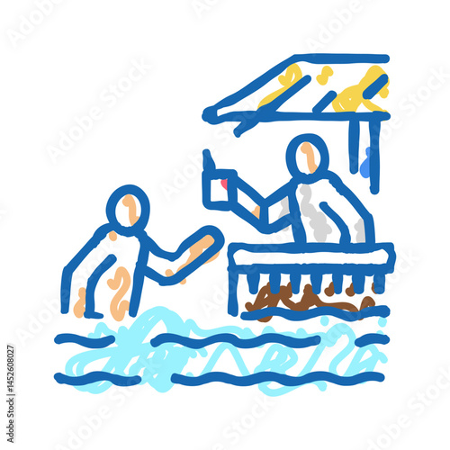 pool restaurant and bar icon doodle illustration