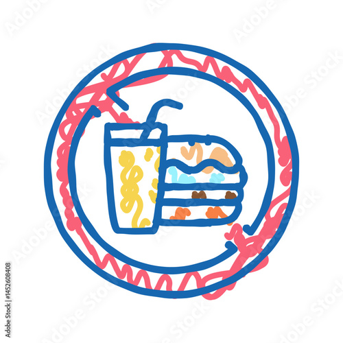 food ban icon doodle illustration