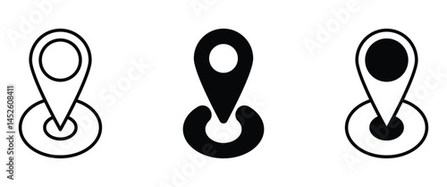 Classic map pin icon for GPS, location, navigation, travel, and geolocation-based applications.