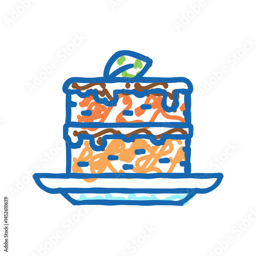 cake baked carrot ingredient icon doodle illustration