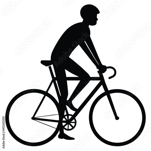 silhouette of a man riding a bike