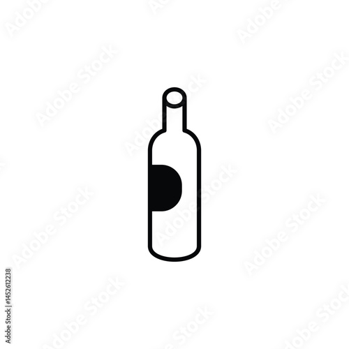 Modern bottle icon in outline style, suitable for beverages, packaging, branding, or drink labels.