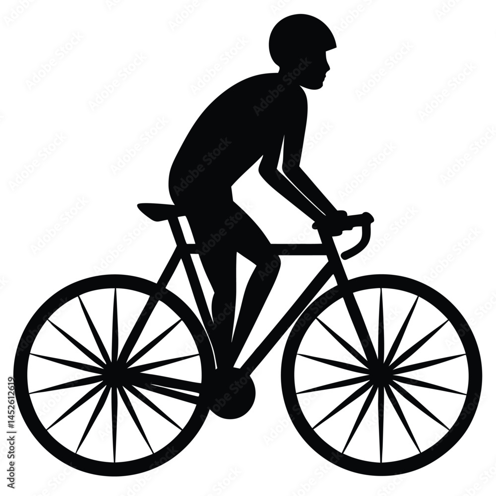 Obraz premium silhouette of a man riding a bike