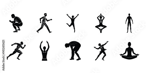 A bundle of fish silhouettes vector illustrations on a white background