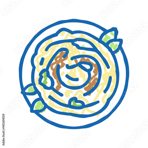 eggplant puree icon doodle illustration