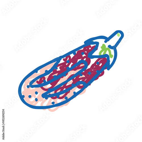 graffiti eggplant icon doodle illustration