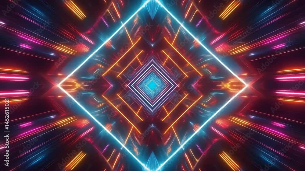 Neon Lights Tunnel Abstract Background Design Neon Lights Tunnel Abstract Background Design