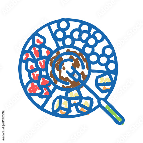 dishes fondue icon doodle illustration